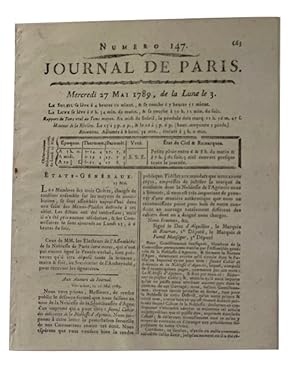 Journal de Paris, Numero 147 (27 Mai 1789)