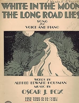 White in the Moon the Long Road Lies - Vintage Sheet Music for Low Voice and Piano