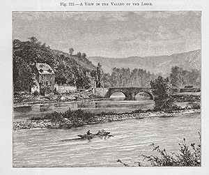 The Valley of the Lesse River in the Ardennes region of Belgium,1881 Antique Historical Print