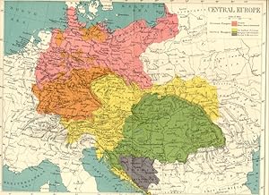 1881 1800s Antique Map of Central Europe