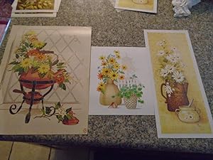 4 Vintage Assorted Floral Prints