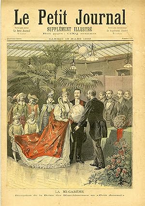 "LE PETIT JOURNAL N°121 du 18/3/1893" LA MI-CARÊME : Réception de la Reine des Blanchisseuses au ...