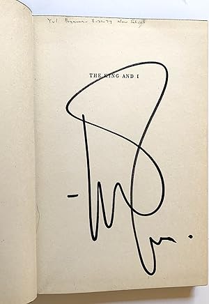 Yul Brynner Signed book, The King and I, Random House, 1951, "First Printing."