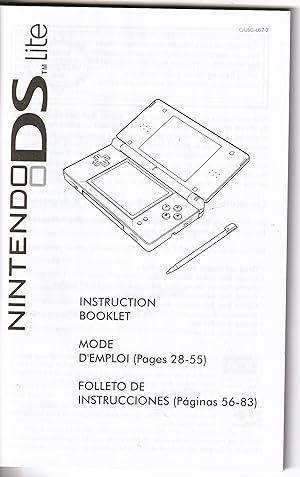 Nintendo DS Lite Instruction Booklet/Mode d'Emploi/Folleto de Instrucciones (INSTRUCTION BOOKLET ...