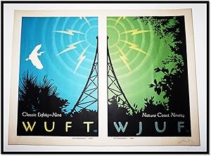 WUFT-WJUF Anniversary Poster Limited Edition Artist Signed 2007 [North Florida]
