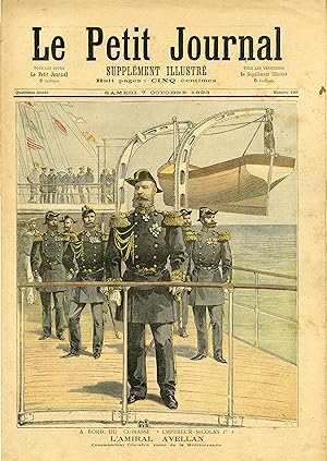 "LE PETIT JOURNAL N°150 du 7/10/1893" L'AMIRAL AVELLAN à bord du Cuirassé EMPEREUR-NICOLAS 1er / ...
