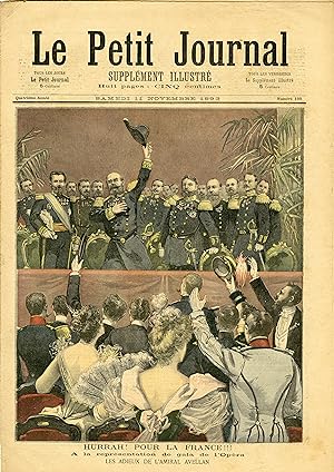 "LE PETIT JOURNAL N°155 du 11/11/1893" LES ADIEUX DE L'AMIRAL AVELLAN à la représentation de gala...