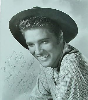 Elvis Presley - 8x10 black and white photograph from the movie Love Me Tender, inscribed and sign...