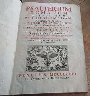 Psalterium Romanum Dispositum per Hebdomadam, Ad norman Breviarii ex Decreto Sacrosancti Concilii...