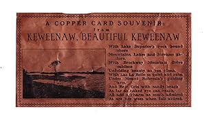 A Copper Card Souvenir from Keweenaw, Beautiful Keweenaw