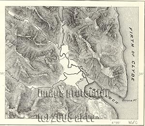 Holy Loch and Loch Eachaig in Argyll and Bute, on the west coast of Scotland,1881 1800s Antique Map