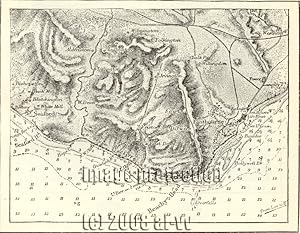 Beachy Head near Eastbourne in East Sussex on the south coast of England,1881 1800s Antique Map