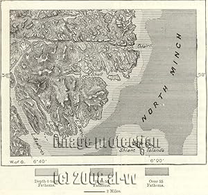 Lochs of Southern Lewis in the Outer Hebrides, Scotland,1881 1800s Antique Map