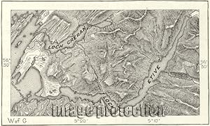 Loch Etive, in the Argyll and Bute region in the west of Scotland ,1881 1800s Antique Map