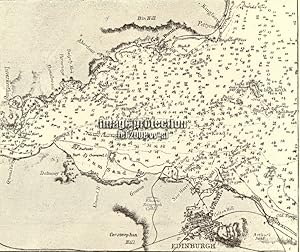 The Firth of Forth showing water depths,1881 1800s Antique Map