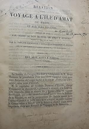 Relation d'un voyage à l'ile d'Amat ou Taïti, et aux iles voisines, exécuté en 1774 par ordre de ...