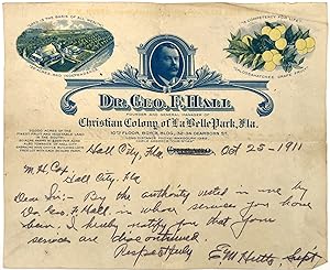 Illustrated Letterhead from the Office of Dr. Geo. F. Hall