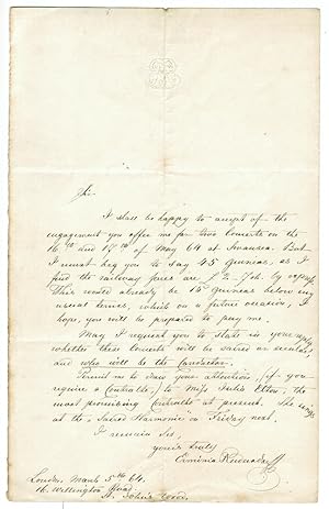 Manuscript autograph letter by Rudersdorf, Hermine