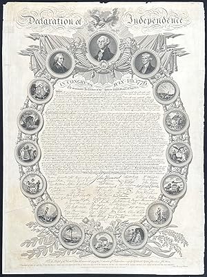 John Binns Scarce & Most Decorative Early Declaration of Independence Facsimile (1819)