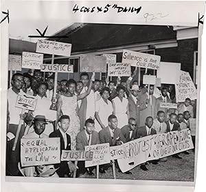 Two original press photographs depicting protests during the Civil Rights Movement