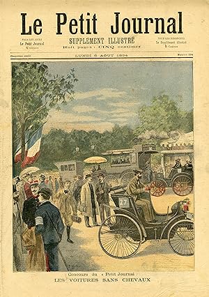 "LE PETIT JOURNAL N°194 du 6/8/1894" LES VOITURES SANS CHEVAUX / UN BARBIER DANS LA CAGE AUX LIONS