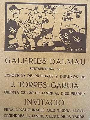 Invitation card for Joaquín Torres-García's exhibition