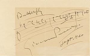 Autograph musical quotation from the composer's opera, Madama Butterfly, signed in full