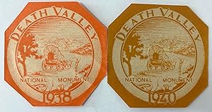 [National Parks] Death Valley National Monument Entrance Pass Window Sticker 1938 and 1940