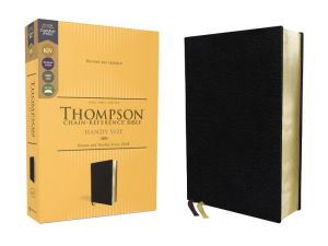 KJV, Thompson Chain-Reference Bible, Handy Size, European Bonded Leather, Black, Red Letter, Comf...