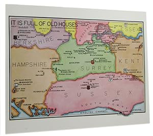 THE SHERLOCK HOLMES MAP OF ENGLISH COUNTIES: Greeting Card No. 10