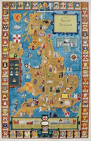 1957 British Travel Poster, A Map of Royal Britain