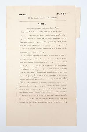 A Bill Concerning the Rights and Liabilities of Married Women