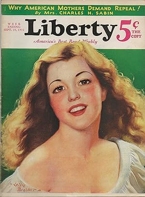 Liberty Magazine September 10, 1932 Leslie Thrasher Cover, Dr, Seuss!