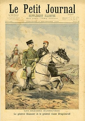 "LE PETIT JOURNAL N°251 du 8/9/1895" GRANDES MANOEUVRES DE 1895 : Le Général SAUSSIER et le Génér...