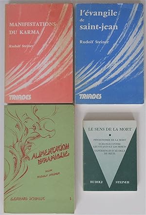 Lot de 4 ouvrages dont 3 de Rudolph Steiner : Le Sens de la Mort + L'Evangile de Saint-Jean + Man...