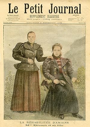 "LE PETIT JOURNAL N°312 du 8/11/1896" Mme DRUAUX ET SA FILLE : LA RÉHABILITÉE D'AMIENS / LA MALLE...