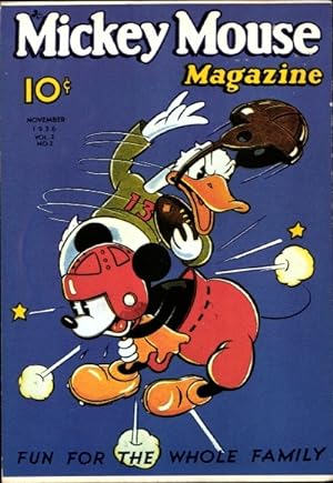 Ansichtskarte / Postkarte Disney, Mickey Mouse Magazin 1936, Micky Maus, Donald Duck, Football