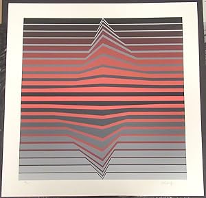 1990 Victor Vasarely Op Art Pencil Signed Serigraph