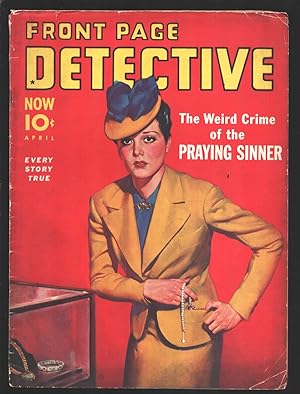 Front Page Detective 4/1939-Female thief cover-Counterfeiter--murder-pulp thrills-Pulp crime & my...
