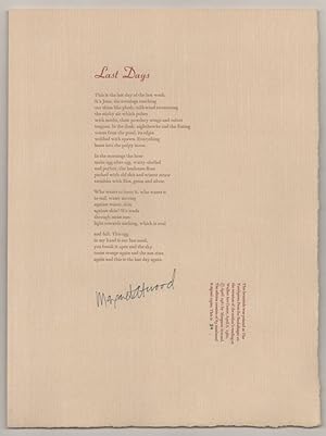 Last Days (Signed Broadside)