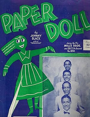 Paper Doll - Mills Brothers Cover - Vintage Sheet music