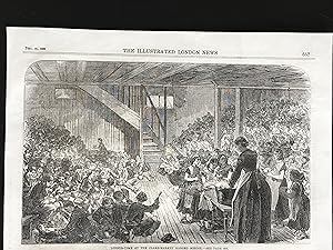 Dinner-Time at the Claire-Market Ragged School. Original wood Engraving