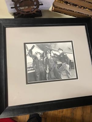 PHOTO SIGNED BY ENOLA GAY CREW MEMBERS PAUL W. TIBBETS, THEODORE "DUTCH" VAN KIRK, AND THOMAS W. ...