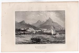 Antique Print-BUENOS AIRES-ARGENTINA-ROUGH SEA-SHIP-Schroeder-1859
