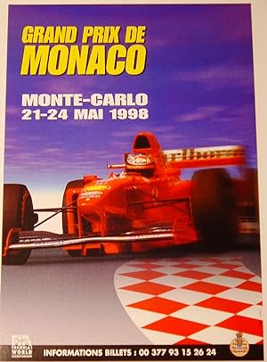 AFFICHE F1 : GRAND PRIX DE MONACO 21-24 MAI 1998
