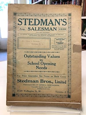 Stedman's Salesman. Aug. 1939. Outstanding Values in School Opening Needs