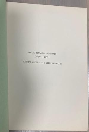 Howard Phillips Lovecraft Memoirs, Critiques & Bibliographies