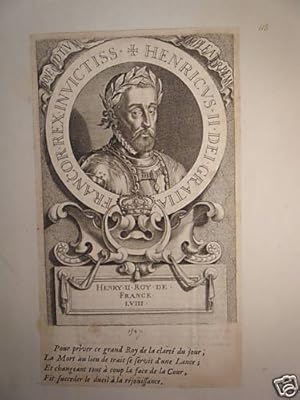 GRAVURE 17 éme D'EPOQUE DE HENRY II ROI DE FRANCE