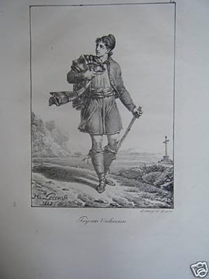 LITHOGRAPHIE DE LECOMTE 1818 PAYSAN VALENCIEN ESPAGNE