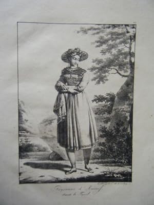 LITHO DE LECOMTE 1817 PAYSANNE AUDORF TYROL AUTRICHE